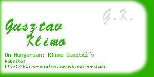 gusztav klimo business card